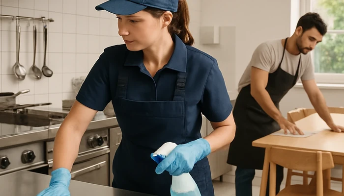 restaurant staff cleaning vs professional cleaning where the scope should be split