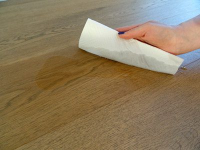 Remove water stains on wood floors