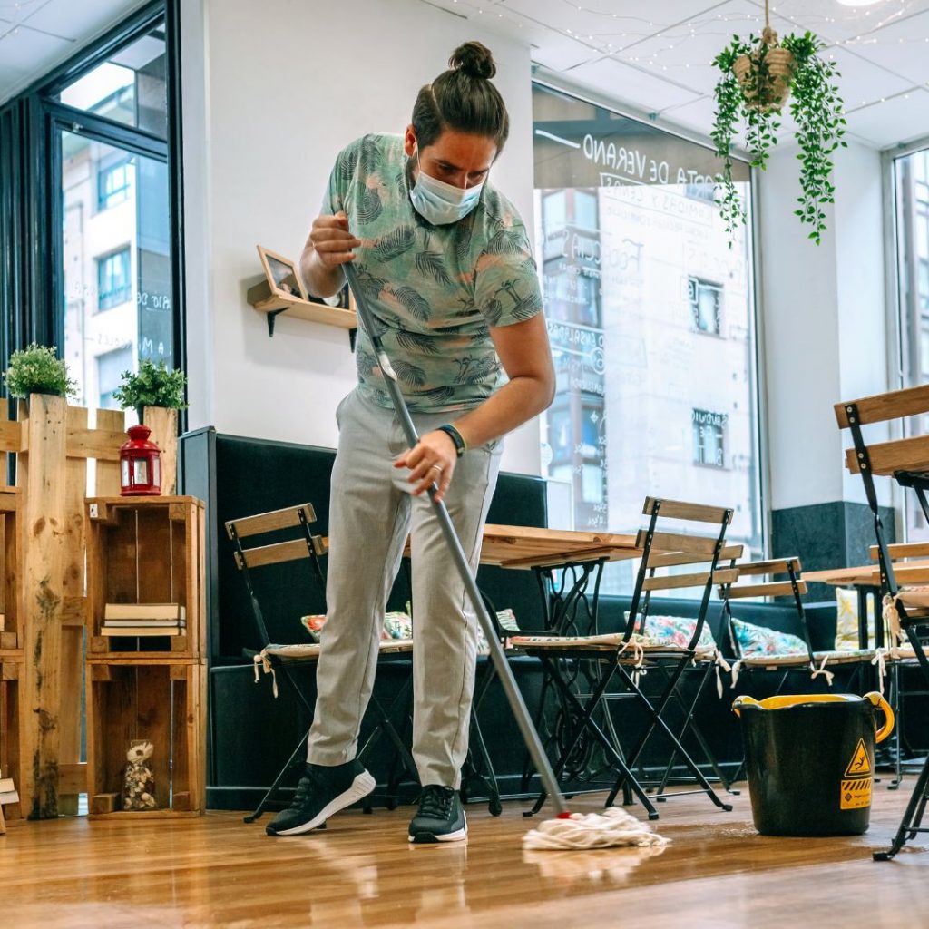 What Cleaning Products Are Safe And Effective For Use In A Restaurant - mopping the floor