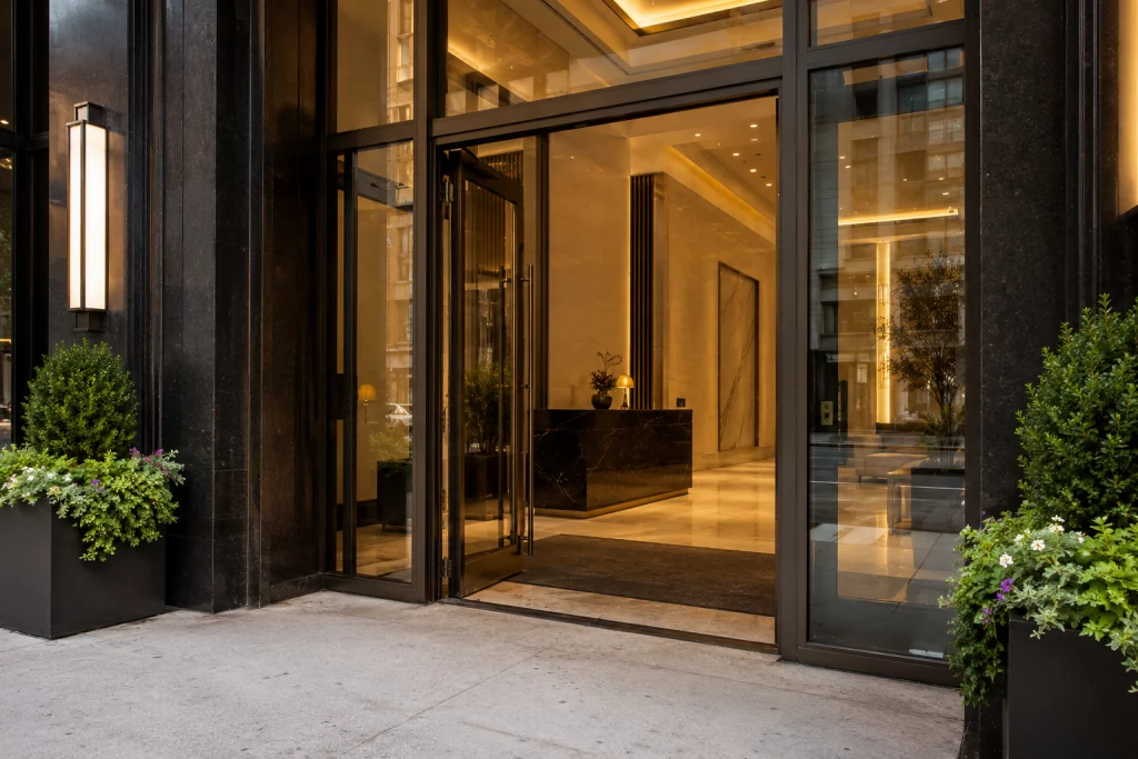 Doorman-building-cleaning-protocols-at-a-Gold-Coast