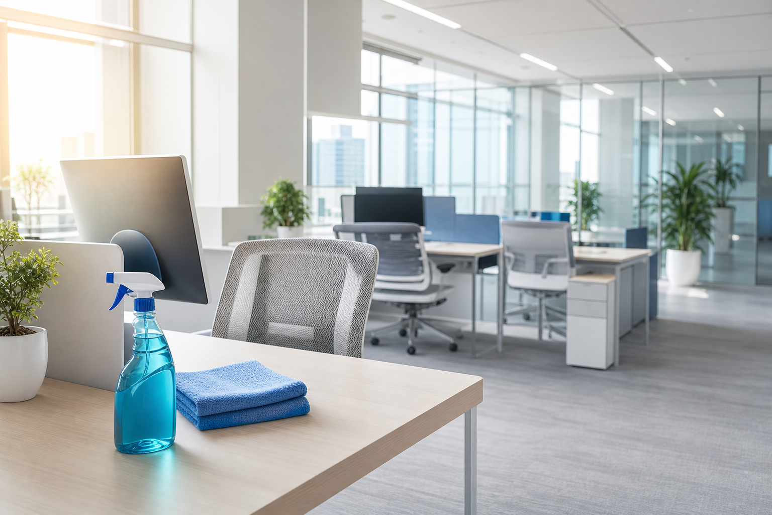 Office cleaning service in a Bucktown workplace